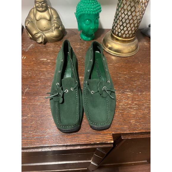 Sam & Libby Preppy Green Suede Casual Moccasins  Loafers 8 - Picture 11 of 14